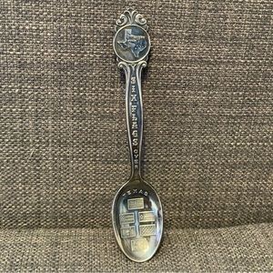 Souvenir Spoon Six Flags Over Texas Sterling Silver Made in Norway TH Marthinsen